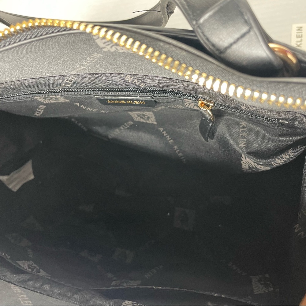Anne Klein Quilted Tote with Card Case Black with Gold Accents. NWOT - Picture 6 of 11